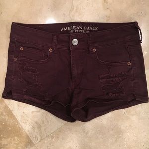 Burgundy Jean shorts